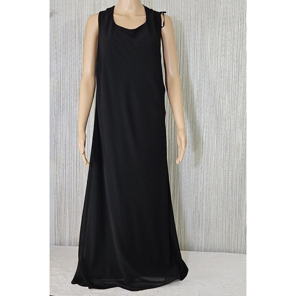 Studio I - Maxi Length 2 Piece Black Dress with Button Up Blouse Size 20W - Picture 7 of 16